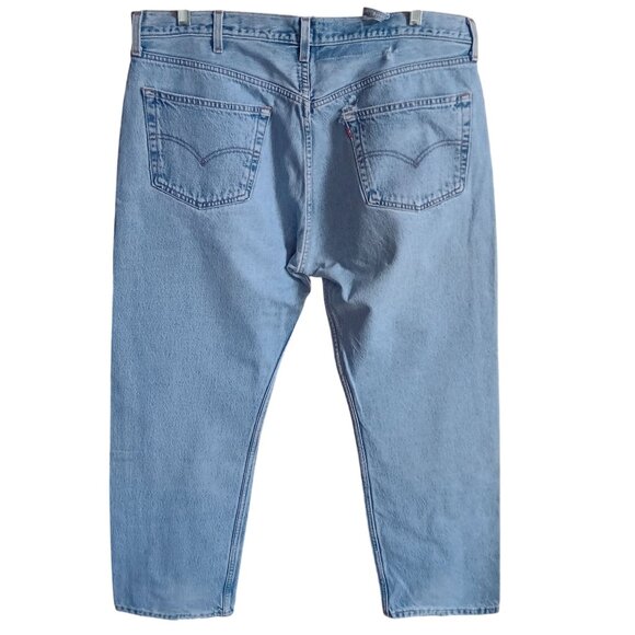 trashed Vintage Levi's 501 Jeans 38x30 Fit Mens 1990's Sky Fade Mexico Buttonfly - Picture 6 of 10